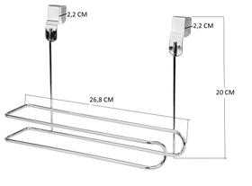 Porta Papel Toalha para Porta de Armário Aço Cromado N081 Niquelart Porta Papel Toalha para Porta de Armário Aço Cromado N081 Niquelart