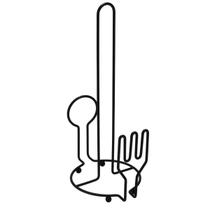 Porta Papel Toalha Preto Cozinha Suporte Aço Fosco Mesa Bancada Design Talheres Resistente