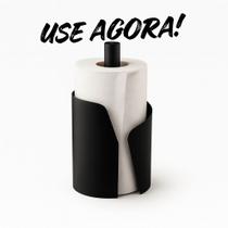 Porta Papel Toalha Preto Suporte Rolo De Papel Toalha Cozinha Guardanapo Balcão Plástico Premium UZ