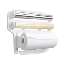 Porta Papel Toalha Triplo Suporte Rolos Para Cozinha 3 em 1