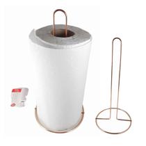 Porta Papel Toalha Vertical De Mesa Metal Suporte Rose Gold Porta Papel Toalha Vertical De Mesa Metal Suporte Rose Gold