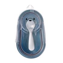 Porta Papinha Hermetico Com Trava e Colher Urso Azul Plasutil 16628