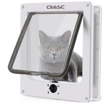 Porta para animais de estimação CEESC Large para cães e gatos interior/exterior branca Porta para animais de estimação CEESC Large para cães e gatos interior/exterior branca