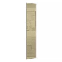 Porta para Closet com Vidro Reflecta Bronze 50cm com Puxador Perfil Champagne Luciane Móveis