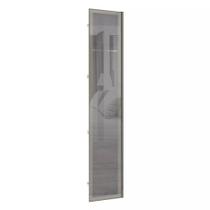 Porta para Closet com Vidro Reflecta Prata 50cm com Puxador Perfil Inox Luciane Móveis