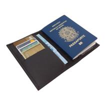 Porta Passaporte - Carteira de Trabalho - Unissex de Mão em Couro (835TNPP) Porta Cartão, Dinheiro, Documento de Viagem, Travel Check - Kênia & Kátia