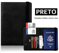 Porta Passaporte Carteira Documentos Cartão Para Viagem