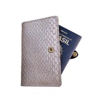 Porta Passaporte Couro Genuíno RMarq Collection porta documentos e cartões