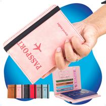 Porta-Passaporte Documento Carteira Unissex Passagem Viagem