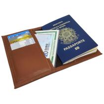 Porta Passaporte Documento Couro Legitimo Viagem