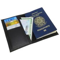 Porta Passaporte e Documentos em Sintético Preto Sarroche