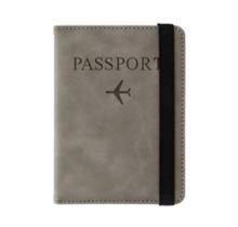 Porta passaporte em PU com elástico - PLATINA