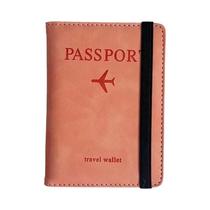 Porta-Passaporte Unissex Em Couro PU Com RFID, Carteira Multifuncional Para Cartões De Identidade E