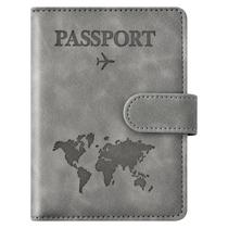 Porta-passaportes Eoehro Passport Wallet com bloqueio de RFID cinza Porta-passaportes Eoehro Passport Wallet com bloqueio de RFID cinza