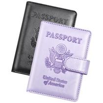 Porta-passaportes Herain para viagens RFID Leather Family, 2 unidades