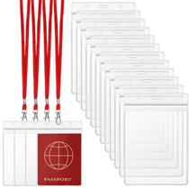 Porta-passaportes Suporte de cartão de PVC transparente Patelai com cordão x50