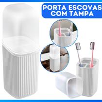 Porta Pasta De Dente E Escovas Organizador Com Tampa Moderno