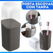 Porta Pasta De Dente E Escovas Organizador Com Tampa Moderno