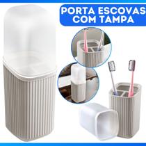 Porta Pasta De Dente E Escovas Organizador Com Tampa Moderno