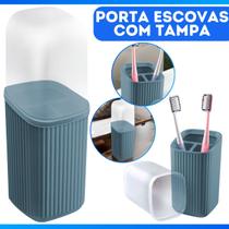 Porta Pasta De Dente E Escovas Organizador Com Tampa Moderno