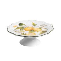 Porta Petit Four com Pé Toscana Branco Cerâmica Scalla