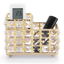 Porta-pincéis de maquiagem Hipie Crystal Gold Bling 2 slots Porta-pincéis de maquiagem Hipie Crystal Gold Bling 2 slots