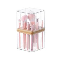 Porta-pincéis de maquiagem SUNFICON Clear com capa impermeável