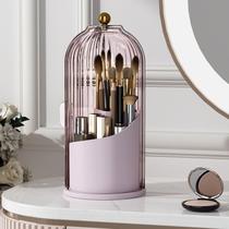 Porta-pincéis de maquiagem YOOLENS 360 Rotating com tampa rosa