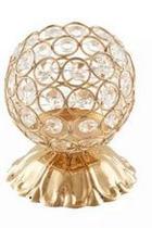 Porta Pincel Cristal Bolinha Dourado - Organizador de Maquiagem