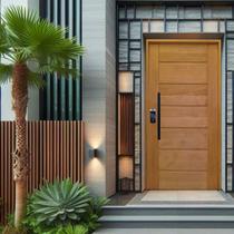 Porta Pivotante Batente 14 Fechadura Digital Puxador Tubo Black 80 Cm 102 X 210 Direito Bbb Black