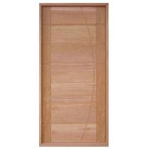 Porta Pivotante BBB-R Frisos Em Arco de Madeira Maciça Reto de Cedro Arana Batentes de 14 CM Casmavi - 2.15 (A) X 1.00 (L)
