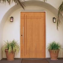Porta Pivotante Belíssima Imbuia 9 Padrão Batente 14 Puxador Tubo 60cm 140 X 210 Direito