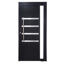 Porta Pivotante de Alumínio 210 x 120cm com Friso e Visor 30 Esquadrias Bergamo Abertura Esquerda Preto Porta Pivotante de Alumínio 210 x 120cm com Friso e Visor 30 Esquadrias Bergamo Abertura Esquerda Preto