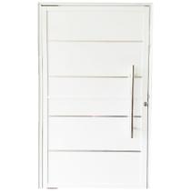 Porta Pivotante de Alumínio Branco Com Puxador e Friso Linha 25 Porta Pivotante de Alumínio Branco Com Puxador e Friso Linha 25