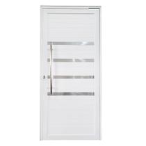 Porta Pivotante de Alumínio Branco Com Puxador e Friso Linha Roma Porta Pivotante de Alumínio Branco Com Puxador e Friso Linha Roma