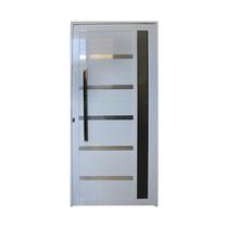 Porta Pivotante de Alumínio Branco Com Vidro e Puxador CMC Classic - Lado Direito - 2.10 (A) X 1.20 (L)