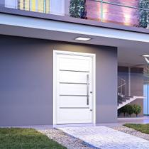 Porta Pivotante de Aluminio com Friso Puxador de 1 Metro 225x130 Lucasa Aluminio Abertura Esquerda