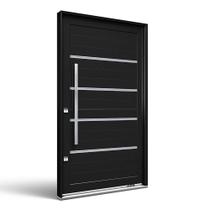 Porta Pivotante de Aluminio com Friso Puxador de 1 metro 225x130 Lucasa Aluminio