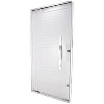 Porta Pivotante em Alumínio Puxador Oval Branco 227x115x10 cm Direita Nobre CRV