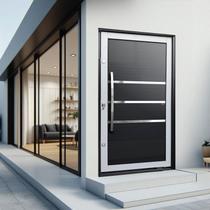 Porta Pivotante Lambril Evolution com Puxador Lado Esquerdo Elite 216x150 Mix Preto