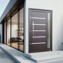 Porta Pivotante Lambril Miraggio com Puxador Elite 216x120 Abertura Esquerda Cinza/Corten Brimak Porta Pivotante Lambril Miraggio com Puxador Elite 216x120 Abertura Esquerda Cinza/Corten Brimak