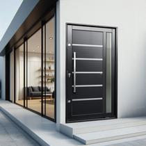 Porta Pivotante Lambril Miraggio com Puxador Lado Direito Elite 216x150cm Preto