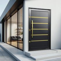 Porta Pivotante Lambril Premium com Puxador Lado Direito Elite 240x130 Preto