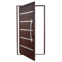 Porta Pivotante Lambril Premium com Puxador Super Marrom Corten 120 Brimak Abertura Direita Porta Pivotante Lambril Premium com Puxador Super Marrom Corten 120 Brimak Abertura Direita