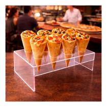 Porta Pizza Cone Temaki Casquinha Cascão Acrílico 8 Furos Porta Pizza Cone Temaki Casquinha Cascão Acrílico 8 Furos