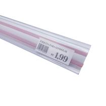 Porta Preço Universal U Com Fita Dupla Face Cristal 1mt