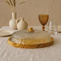 Porta Pudim Torta Saladeira Artesanal Madeira Boho Chic Porta Pudim Torta Saladeira Artesanal Madeira Boho Chic