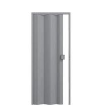 Porta pvc sanfonada de correr cinza c/ trinco moderno Porta pvc sanfonada de correr cinza c/ trinco moderno