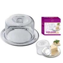 Porta Queijo De Inox Com Tampa De Acrílico 23*10CM - MC-01