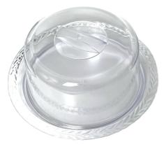 Porta Queijo Decorada Trança Com Tampa Acrilico Mesa